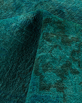 Contemporary Hand-Knotted Overdyed Blue Area Rug 6' 1" x 8' 10"