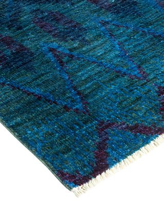Contemporary Fine Vibrance Blue Wool Area Rug - 8' 10" x 12' 1"
