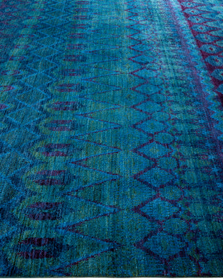 Contemporary Fine Vibrance Blue Wool Area Rug - 8' 10" x 12' 1"