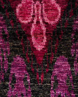 Contemporary Hand-Knotted Modern Abstract Black Area Rug 4' 0" x 6' 0"