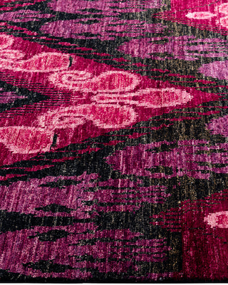 Contemporary Hand-Knotted Modern Abstract Black Area Rug 4' 0" x 6' 0"