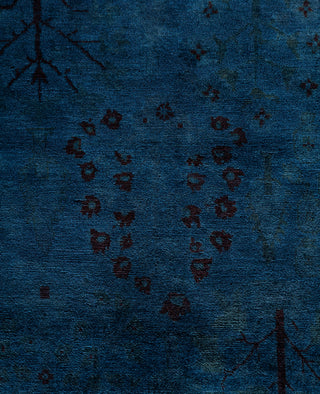 Overdyed One-of-a-Kind Wool Blue Area Rug 9' 0" x 12' 1"