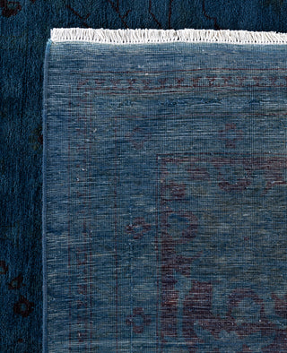 Overdyed One-of-a-Kind Wool Blue Area Rug 9' 0" x 12' 1"