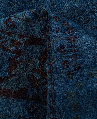 Overdyed One-of-a-Kind Wool Blue Area Rug 9' 0" x 12' 1"