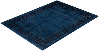 Overdyed One-of-a-Kind Wool Blue Area Rug 9' 0" x 12' 1"