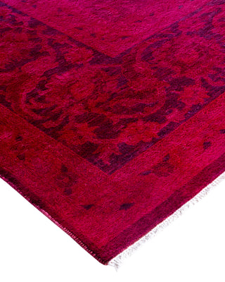 Contemporary Overyed Wool Hand Knotted Pink Area Rug 9' 3" x 12' 3"