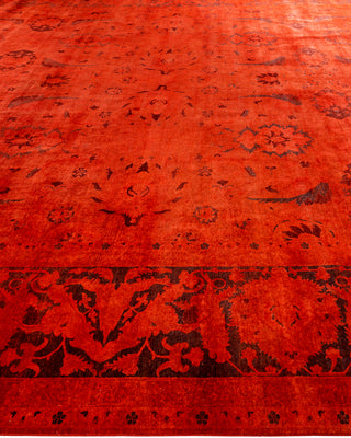 Overdyed Hand-Knotted Orange Area Rug 12' 2" x 15' 5"