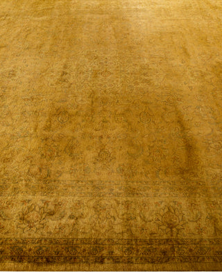 Contemporary Overdyed Wool Hand Knotted Gold Area Rug 8' 1" x 10' 5"