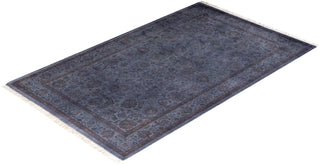 Contemporary Fine Vibrance Gray Wool Area Rug - 3' 2" x 5' 2"