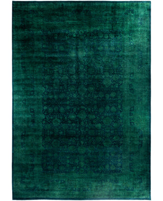 Overdyed One-of-a-Kind Wool Green Area Rug 12' 0" x 17' 6"