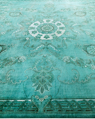 Contemporary Hand-Knotted Overdyed Blue Area Rug 8' 3" x 11' 5"