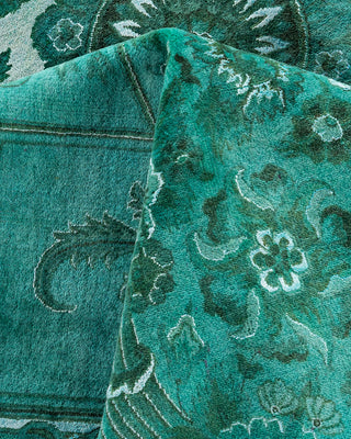 Contemporary Hand-Knotted Overdyed Blue Area Rug 8' 3" x 11' 5"