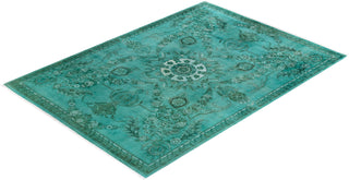 Contemporary Hand-Knotted Overdyed Blue Area Rug 8' 3" x 11' 5"