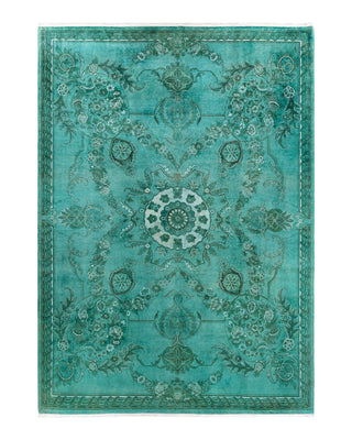 Contemporary Overyed Wool Hand Knotted Blue Area Rug 8' 3" x 11' 5"