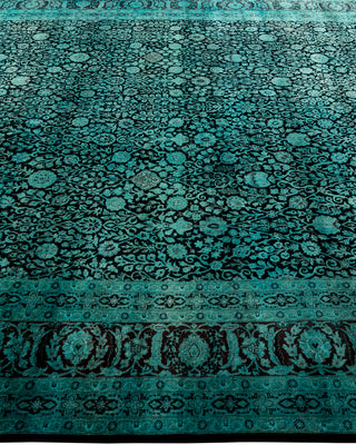 Contemporary Hand Knotted Overdyed Green Area Rug 8' 4" x 10' 1"