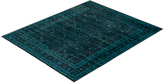 Modern Overdyed Hand Knotted Wool Green Area Rug 8' 4" x 10' 1"