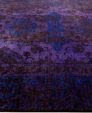 Contemporary Overdyed Wool Hand Knotted Purple Area Rug 8' 2" x 9' 10"