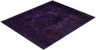 Contemporary Overdyed Wool Hand Knotted Purple Area Rug 8' 2" x 9' 10"
