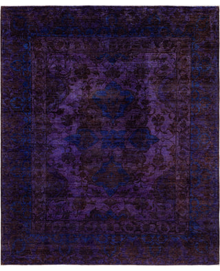 Contemporary Overdyed Wool Hand Knotted Purple Area Rug 8' 2" x 9' 10"