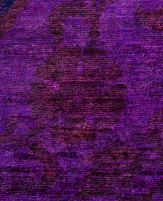 Contemporary Overdyed Wool Hand Knotted Purple Area Rug 8' 1" x 9' 10"