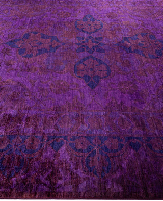 Contemporary Overdyed Wool Hand Knotted Purple Area Rug 8' 1" x 9' 10"