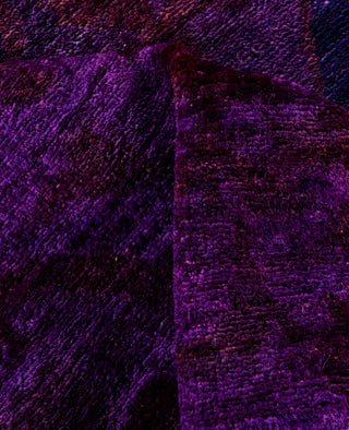 Contemporary Overdyed Wool Hand Knotted Purple Area Rug 8' 1" x 9' 10"