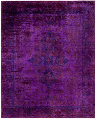 Contemporary Overdyed Wool Hand Knotted Purple Area Rug 8' 1" x 9' 10"