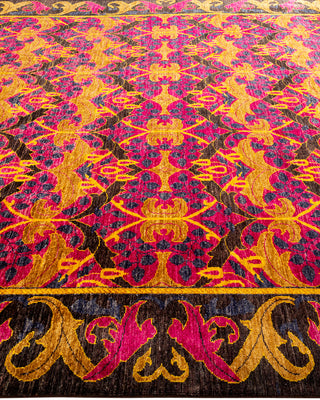 Modern - Contemporary Hand Knotted Black Area Rug 8' 1" x 10' 0"