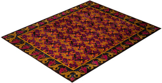 Modern - Contemporary Hand Knotted Black Area Rug 8' 1" x 10' 0"