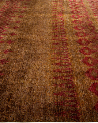 Modern - Contemporary Hand Knotted Brown Area Rug 8' 0" x 9' 10"