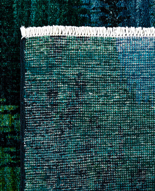 Overdyed Hand-Knotted Wool Modern-Contemporary Green Area Rug 4' 5" x 7' 2"