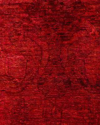 Contemporary Hand-Knotted Overdyed Red Area Rug 6' 1" x 8' 7"