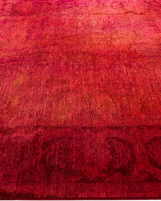 Contemporary Hand-Knotted Overdyed Red Area Rug 6' 1" x 8' 7"