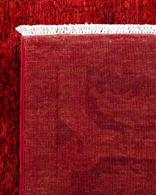 Contemporary Hand-Knotted Overdyed Red Area Rug 6' 1" x 8' 7"