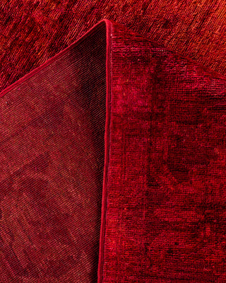 Contemporary Hand-Knotted Overdyed Red Area Rug 6' 1" x 8' 7"