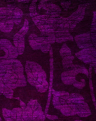 Vibrance, One-of-a-Kind Hand-Knotted Area Rug  - Purple, 6' 3" x 9' 4"