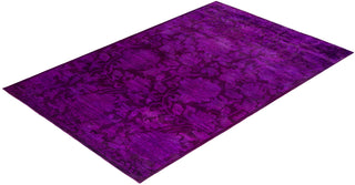 Vibrance, One-of-a-Kind Hand-Knotted Area Rug  - Purple, 6' 3" x 9' 4"