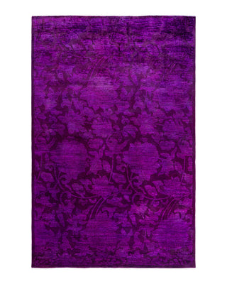 Vibrance, One-of-a-Kind Hand-Knotted Area Rug  - Purple, 6' 3" x 9' 4"
