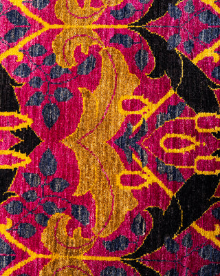 Arts & Crafts, One-of-a-Kind Hand-Knotted Area Rug  - Black, 6' 3" x 8' 9"