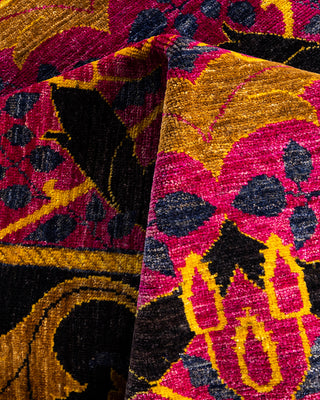 Arts & Crafts, One-of-a-Kind Hand-Knotted Area Rug  - Black, 6' 3" x 8' 9"