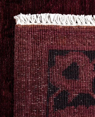 Contemporary Overdyed Wool Hand Knotted Purple Runner 3' 1" x 10' 1"