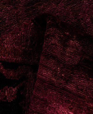 Contemporary Overdyed Wool Hand Knotted Purple Runner 3' 1" x 10' 1"