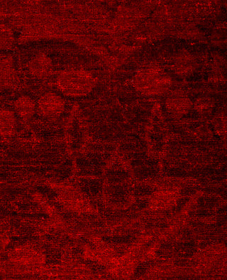 Contemporary Overdyed Wool Hand Knotted Red Area Rug 3' 1" x 5' 0"