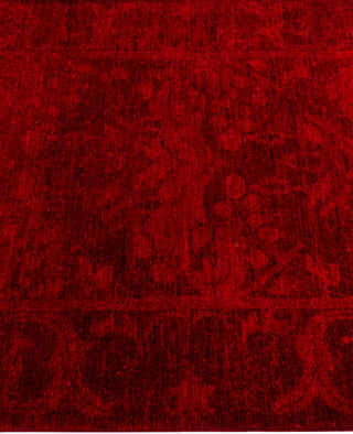 Contemporary Overdyed Wool Hand Knotted Red Area Rug 3' 1" x 5' 0"