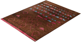 Overdyed Hand-Knotted Wool Modern-Contemporary Brown Area Rug 9' 1" x 11' 10"