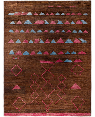 Overdyed Hand-Knotted Wool Modern-Contemporary Brown Area Rug 9' 1" x 11' 10"
