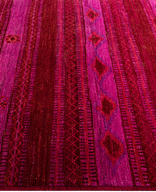 Contemporary Overdyed Wool Hand Knotted Purple Area Rug 4' 1" x 6' 1"
