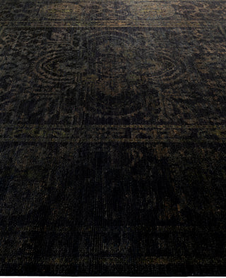 Overdyed One-of-a-Kind Wool Black Area Rug 8' 7" x 10' 1"