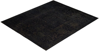 Overdyed One-of-a-Kind Wool Black Area Rug 8' 7" x 10' 1"