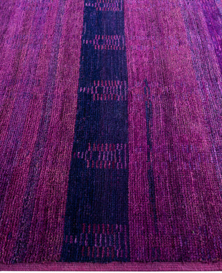 Contemporary Overdyed Wool Hand Knotted Purple Area Rug 3' 9" x 6' 1"